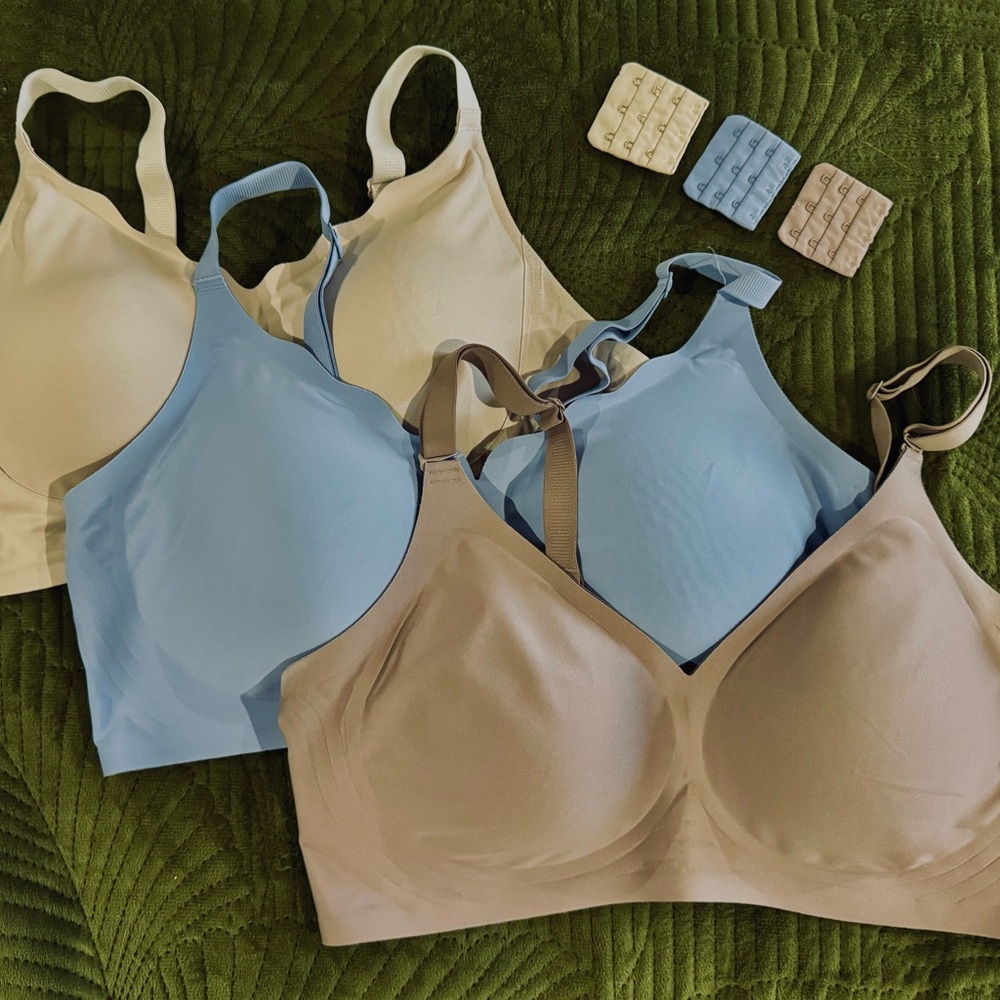 Women's Seamless Convertible Wireless Push-Up Bras - Blue, Cream, Coffee- 3XL